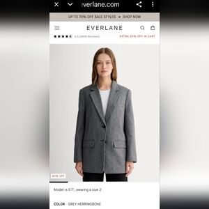 Everlane Women's Classic Gray Blazer Oversized 10